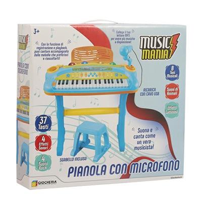 MUSIC MANIA - Tastiera con Microfono e Sgabello