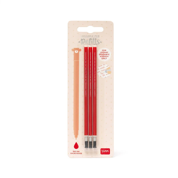 3 Pcs Erasable Pen Refills - Red