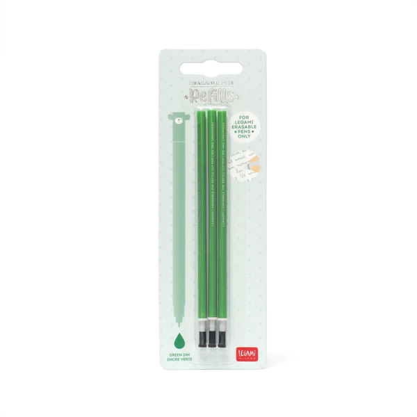 3 Pcs Erasable Pen Refills - Green