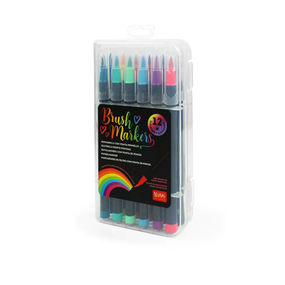 SET OF 12 BRUSH MARKERS MULTICOLOR-