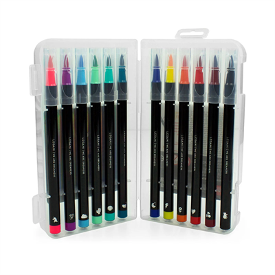 SET OF 12 BRUSH MARKERS MULTICOLOR-