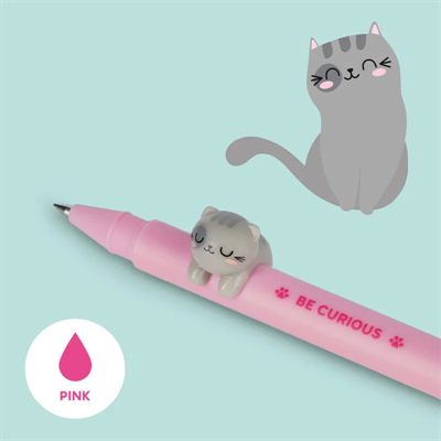 Gel Pen With Animal Decoration - Lovely Friends - Kitty