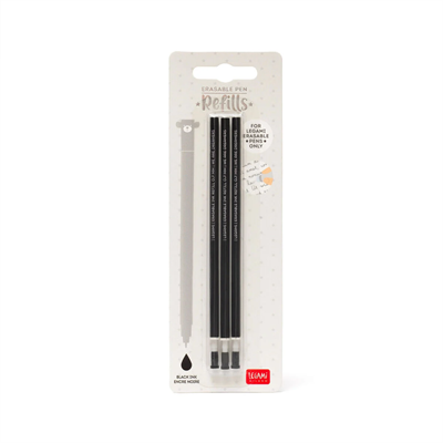 3 Pcs Erasable Pen Refills - Black