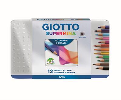 Pastelli Giotto Supermina 12Pz Scatola Metallo