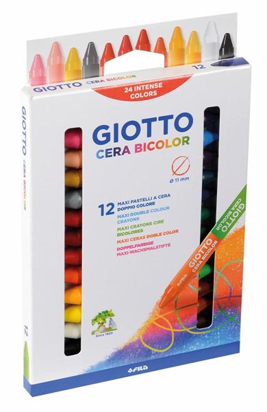 Pastelli A Cera Bicolor 12Pz