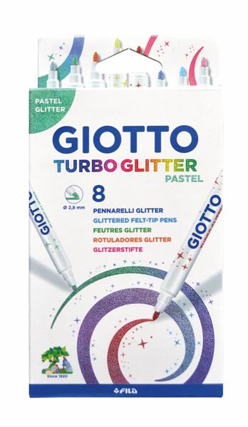 Giotto Turbo Glitter Pastel 8Pz