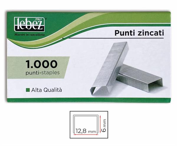 Punti Zincati 24/6 Mm. 1000 Pz. Lebez