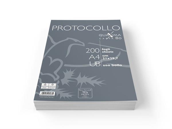 Fogli Protocollo 80 Gr. Confezione 200 Fogli Uso Bollo (Rigo Sen