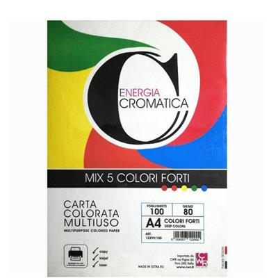 CROMATICA 80 CARTA COLORI FORTI ASSORT. GR. 80  A4 - FG. 100