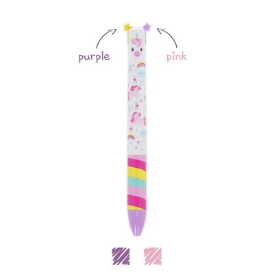 Two colour ballpoint pen - click e clack - unicorn