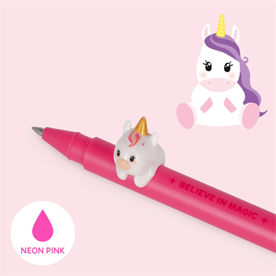 Gel pen with animal decoration - lovely friends - unicorn