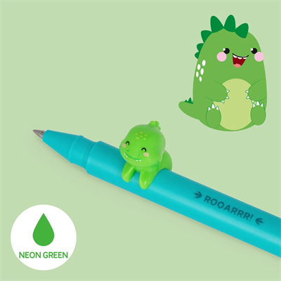 Gel Pen With Animal Decoration - Lovely Friends - Dino