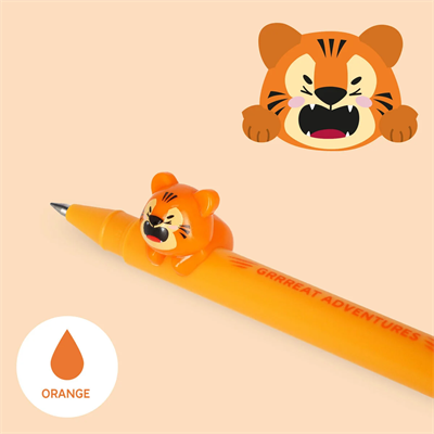 Gel Pen With Animal Decoration - Lovely Friends - Tiger